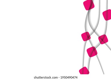 Abstract background with colorful paper cut shapes. Design for poster, banner, card. White and pink abstract round illustration. 3D paper images with a subtle blend of bright colors. Copy space.