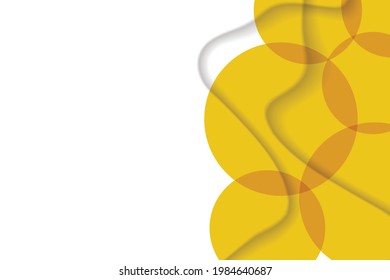 Abstract background with colorful paper cut shapes. Design for poster, banner, card. White and orange abstract round illustration. 3D paper images with a subtle blend of bright colors. Copy space.