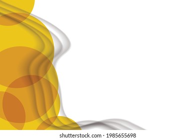 Abstract background with colorful paper cut shapes. Design for poster, banner, card. White and orange abstract round illustration. 3D paper images with a subtle blend of bright colors. Copy space.