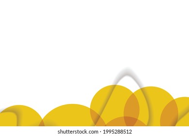 Abstract background with colorful paper cut shapes. Design for poster, banner, card. White and orange abstract round illustration. 3D paper images with a subtle blend of bright colors. Copy space.