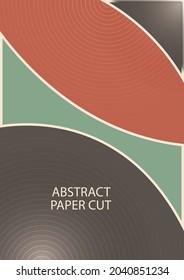 Abstract background with colorful paper cut shapes. Corporate design. Template for a poster, banner, business card, postcard. Vector illustration