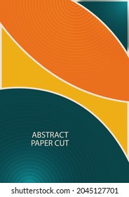 Abstract background with colorful paper cut shapes. Corporate design. Template for a poster, banner, business card, postcard. Vector illustration