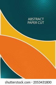 Abstract background with colorful paper cut shapes. Corporate design. Template for a poster, banner, business card, postcard. Vector illustration