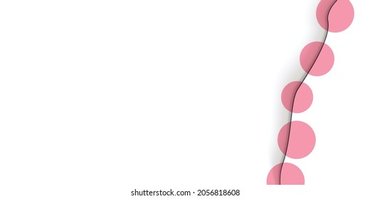 Abstract background with colorful paper cut shapes. Design for poster, banner, card. White and pink abstract round illustration. 3D paper images with a subtle blend of bright colors. Copy space.