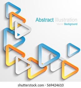 Abstract background with colorful paper triangles. Vector Illustration.