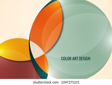 Abstract background with colorful paper-cut shapes. Corporate design. Template for poster, banner, business card, postcard. Vector illustration