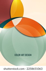 Abstract background with colorful paper-cut shapes. Corporate design. Template for poster, banner, business card, postcard. Vector illustration