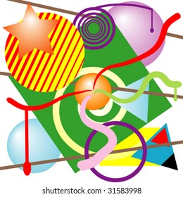 Abstract background of colorful patterns and shapes