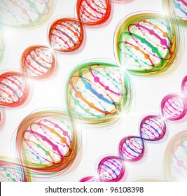 Abstract background with a colorful picture of the DNA molecule. Eps 10