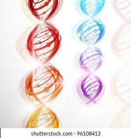 Abstract background with a colorful picture of the DNA molecule. Eps 10