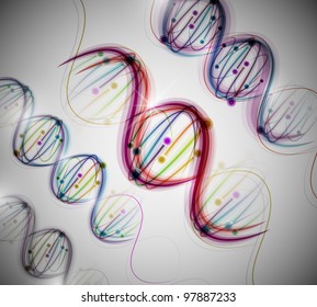 Abstract background with a colorful picture of the DNA molecule. Eps 10