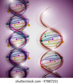 Abstract background with a colorful picture of the DNA molecule. Eps 10