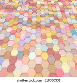 Abstract background with colorful pink hex polygons