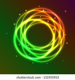 Abstract background with colorful plasma circle effect, vector illustration