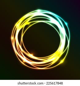 Abstract background with colorful plasma circle effect, stock vector