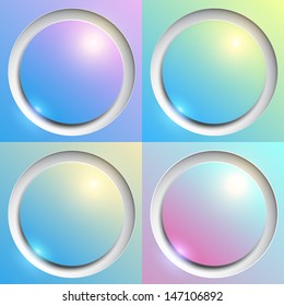 Abstract background with colorful plastic buttons, vector illustration.