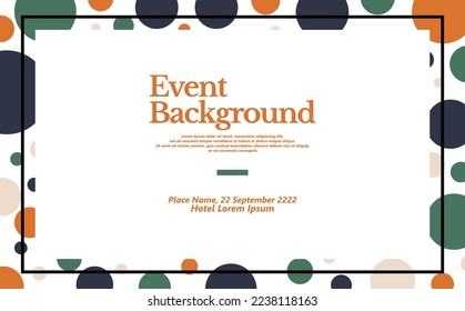 Abstract background with colorful polka dots and frame. Suitable for event, brand, backdrop, card, meeting, exhibition, and conference.