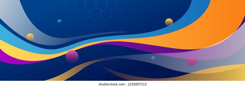 Abstract background colorful polygon banner design template. Colorful tech web banner with geometric shapes backdrop and gradient colors. Vector graphic design banner pattern presentation background