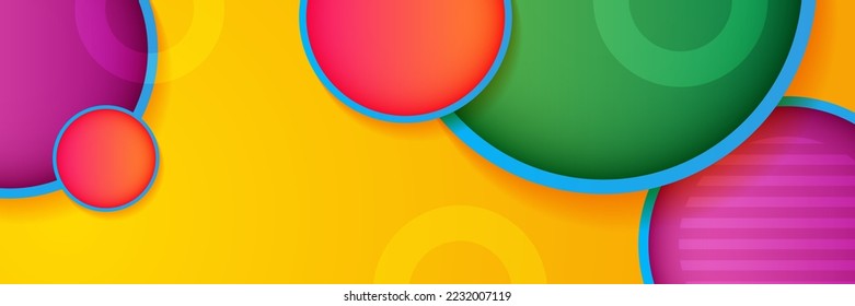 Abstract background colorful polygon banner design template. Colorful tech web banner with geometric shapes backdrop and gradient colors. Vector graphic design banner pattern presentation background