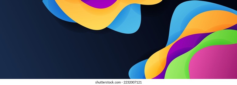 Abstract background colorful polygon banner design template. Colorful tech web banner with geometric shapes backdrop and gradient colors. Vector graphic design banner pattern presentation background