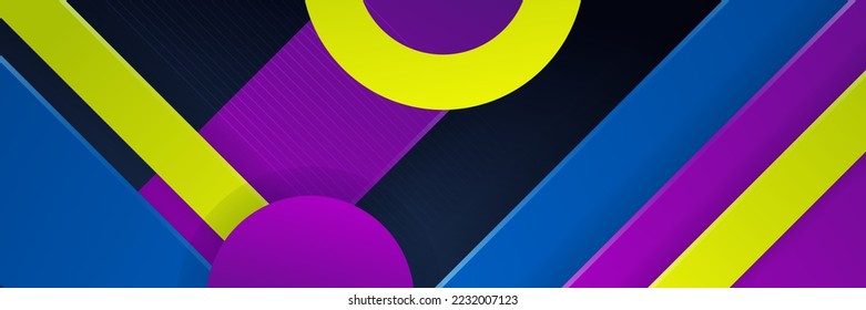 Abstract background colorful polygon banner design template. Colorful tech web banner with geometric shapes backdrop and gradient colors. Vector graphic design banner pattern presentation background