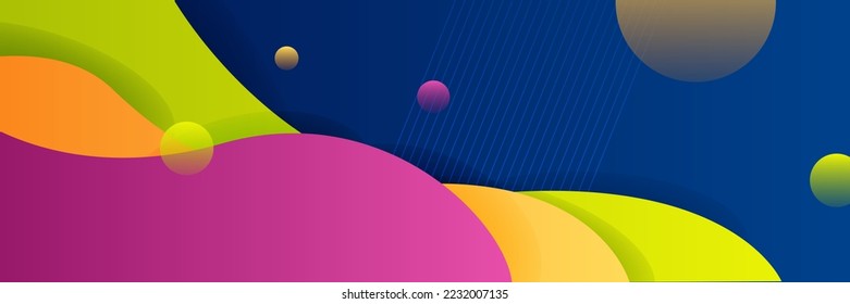 Abstract background colorful polygon banner design template. Colorful tech web banner with geometric shapes backdrop and gradient colors. Vector graphic design banner pattern presentation background