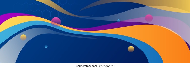Resumen de fondo colorido diseño de pancarta de polígono. Banner web de tecnología colorido con fondo de formas geométricas y colores degradados. Fondo de presentación de patrones de diseño gráfico vectorial