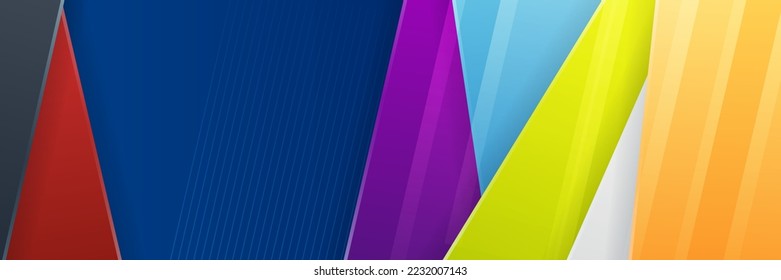 Abstract background colorful polygon banner design template. Colorful tech web banner with geometric shapes backdrop and gradient colors. Vector graphic design banner pattern presentation background