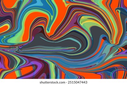 Abstract background of colorful psychedelic fluid shapes