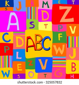 Abstract background with colorful rainbow letters. Vector Illustration