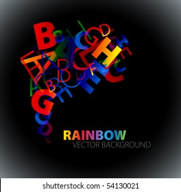 Abstract background with colorful rainbow letters