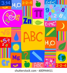 Abstract background with colorful rainbow letters. Vector Illustration