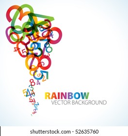 Abstract background with colorful rainbow numbers