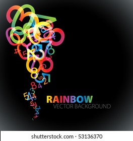 Abstract background with colorful rainbow numbers