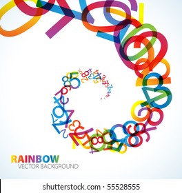 Abstract background with colorful rainbow numbers