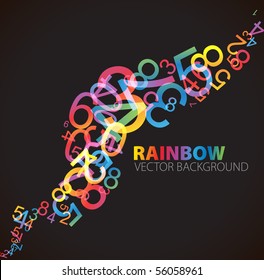 Abstract background with colorful rainbow numbers
