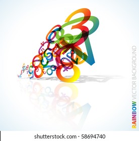 Abstract background with colorful rainbow numbers