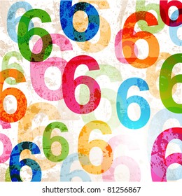 Abstract background with colorful rainbow numbers for design