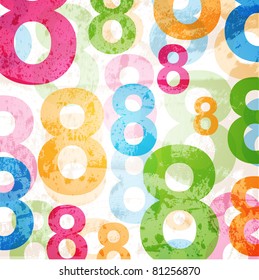 Abstract background with colorful rainbow numbers for design