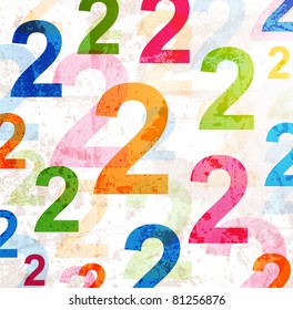 Abstract background with colorful rainbow numbers for design