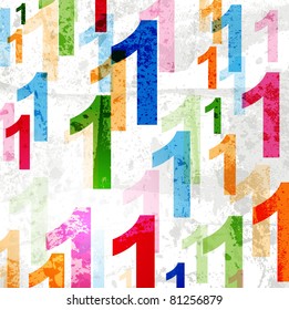 Abstract background with colorful rainbow numbers for design