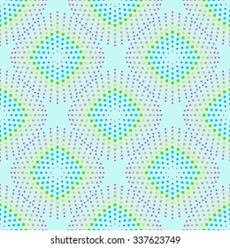Abstract background with colorful rainbow square shapes. Wallpaper seamless textile surface pattern.