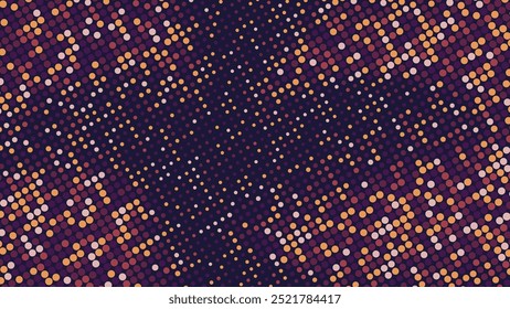 Abstract Background Colorful Random Purple Halftone Circles