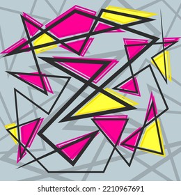 Abstract Background With Colorful Random Triangle Pattern And Irregular Line