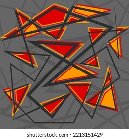 Abstract background with colorful random triangle pattern and irregular line