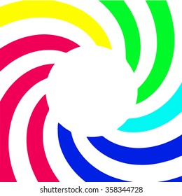 Abstract background with colorful rays. Circle frame. Rainbow spiral background.