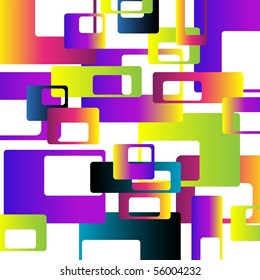 Abstract background with colorful rectangles, vector