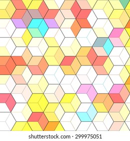 Abstract background with colorful red hex polygons