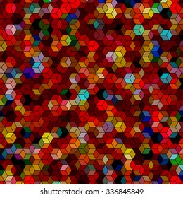 Abstract background with colorful red hex polygons