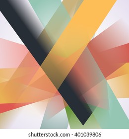 Abstract background with colorful retro overlapping transparent layers